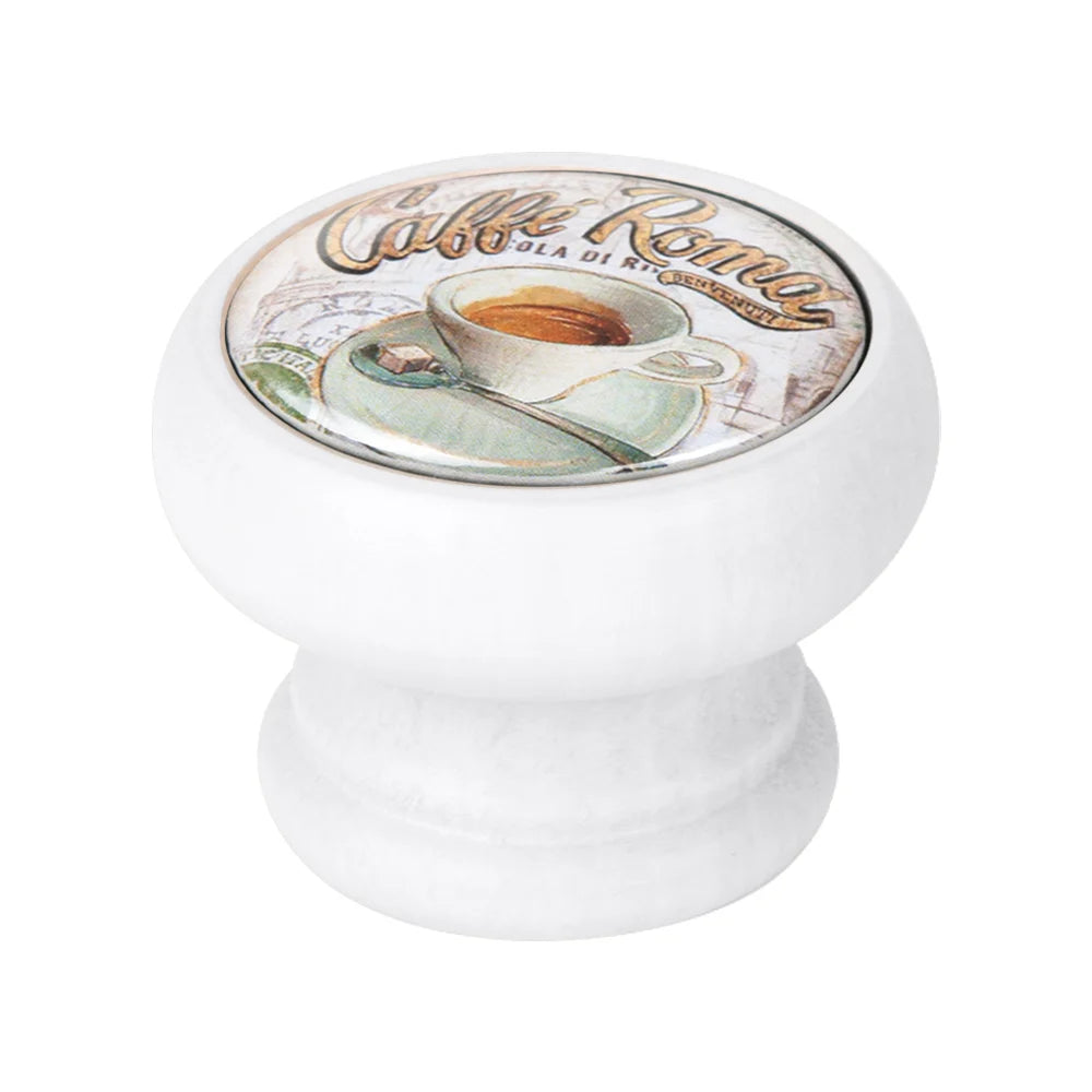 Buton pentru mobila, Cafe2 450BL62, finisaj alb, D:40 mm